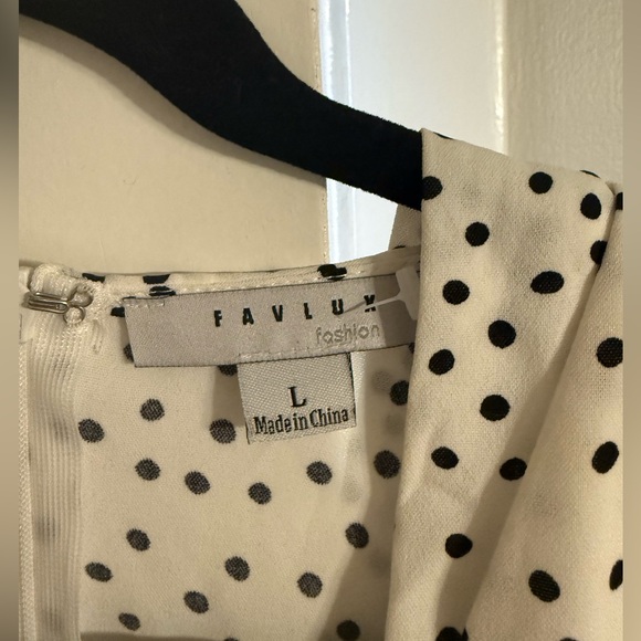 White Polkadot Mini Dress. New without tags! - Picture 3 of 3